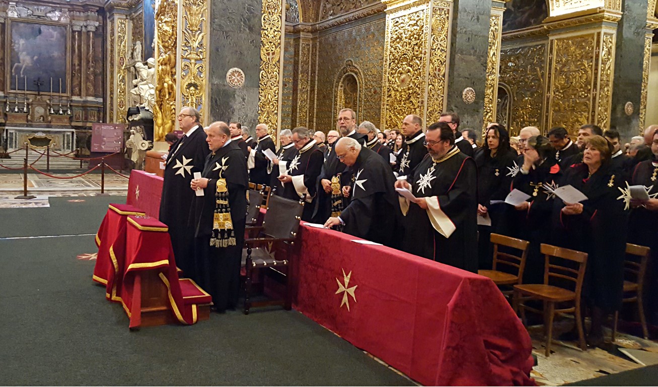 The celebrates Mass with members of the Sovereign Military
